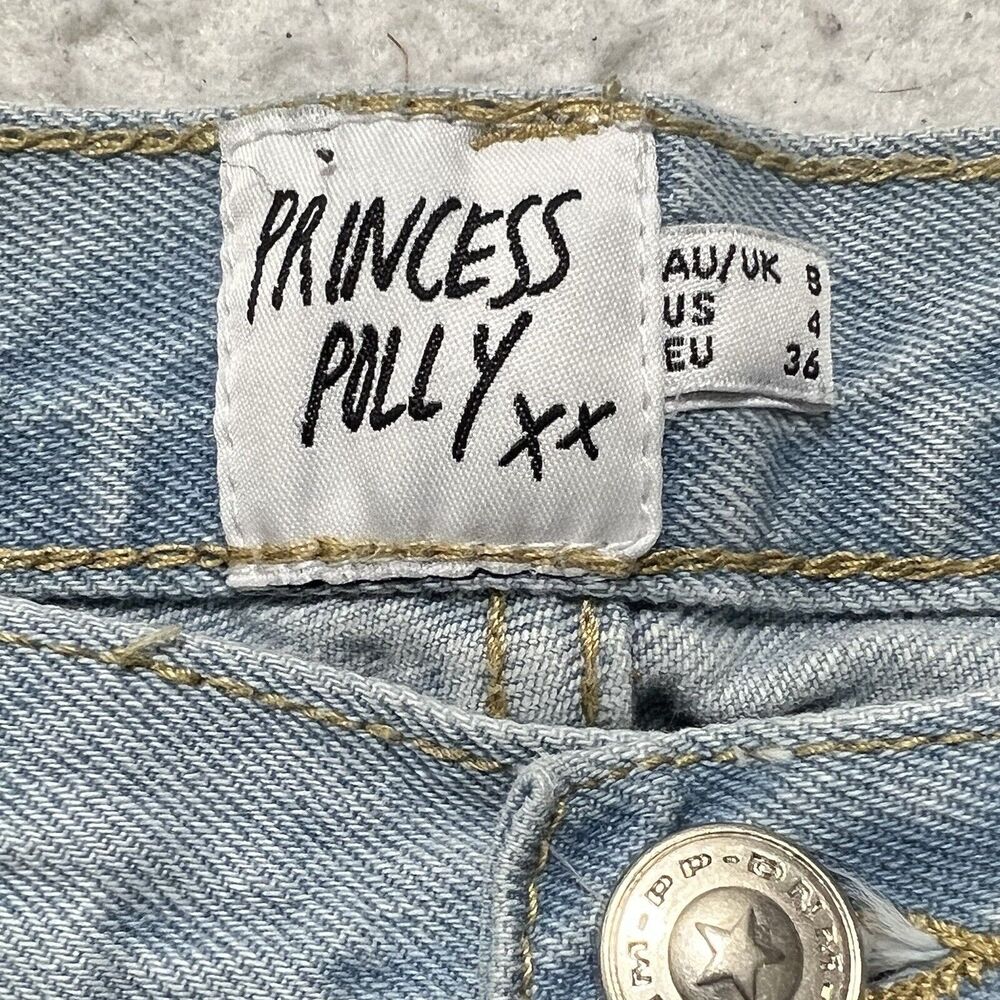 Princess Polly Women’s 4 (28x25) Straight Leg High Rise Ripped Denim Jeans - Picture 4 of 11